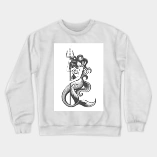 Beautiful Mermaid With Trident Crewneck Sweatshirt